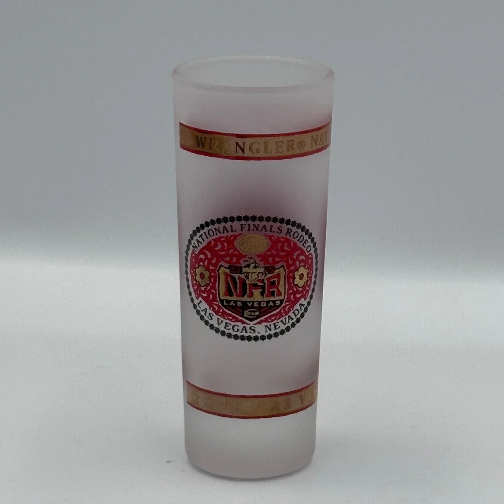Wrangler NFR 2015 Las Vegas National‎ Finals Rodeo Frosted Tall Shot Glass PRCA